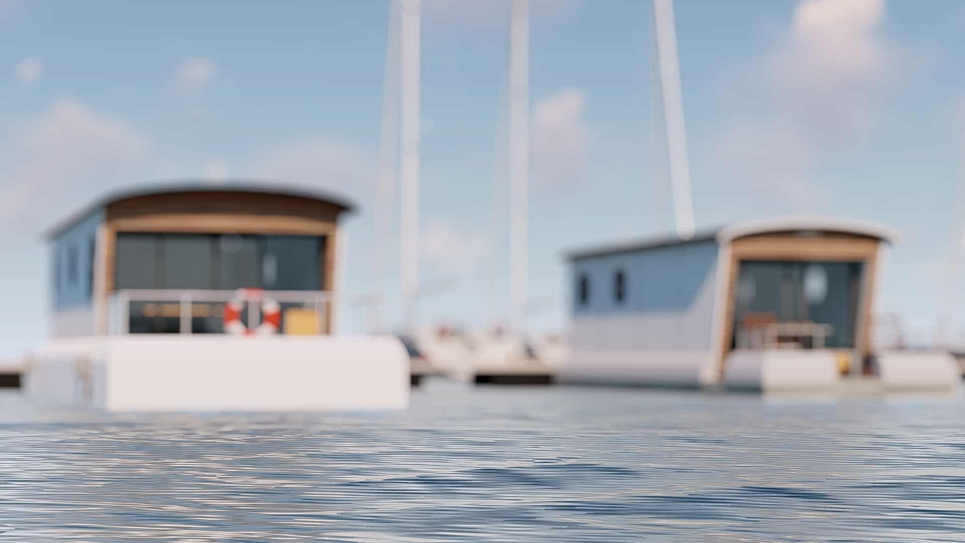 lodgeboats dans un port